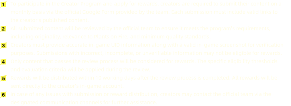 Creator submission and reward distribution details